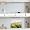 Landschap - Heuvels - Groen keuken achterwand spatscherm klein -voor_na_NL