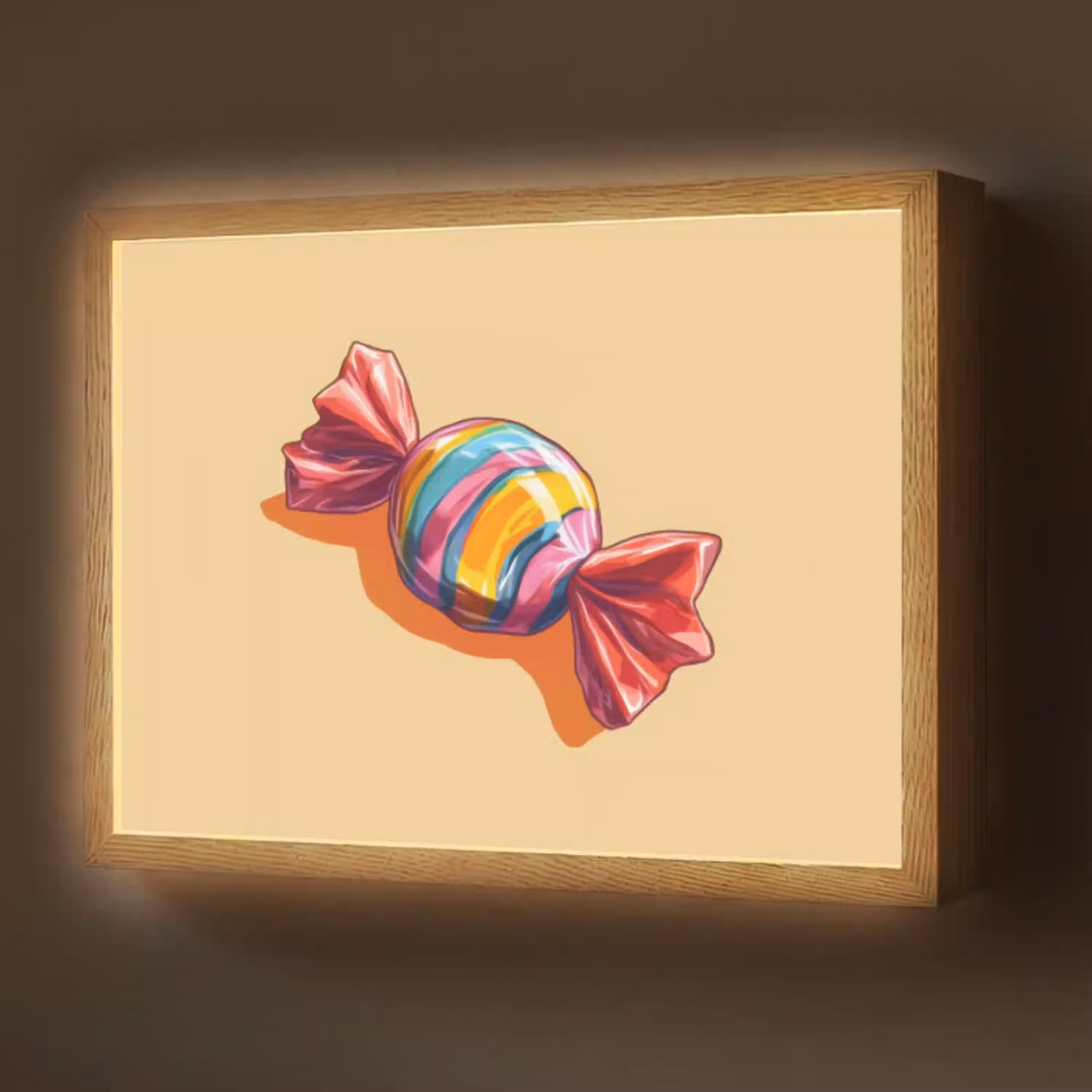 Geel - Snoep - Kleur Light Box met batterij (Wandlamp) middel -z3d_website