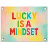 Quote - Lucky - Regenboogkleuren tuinposter los doek klein -3d