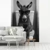 Ezel - Telefoon - Toilet - Zwart - Wit fotobehang vinyl groot -woonkamer