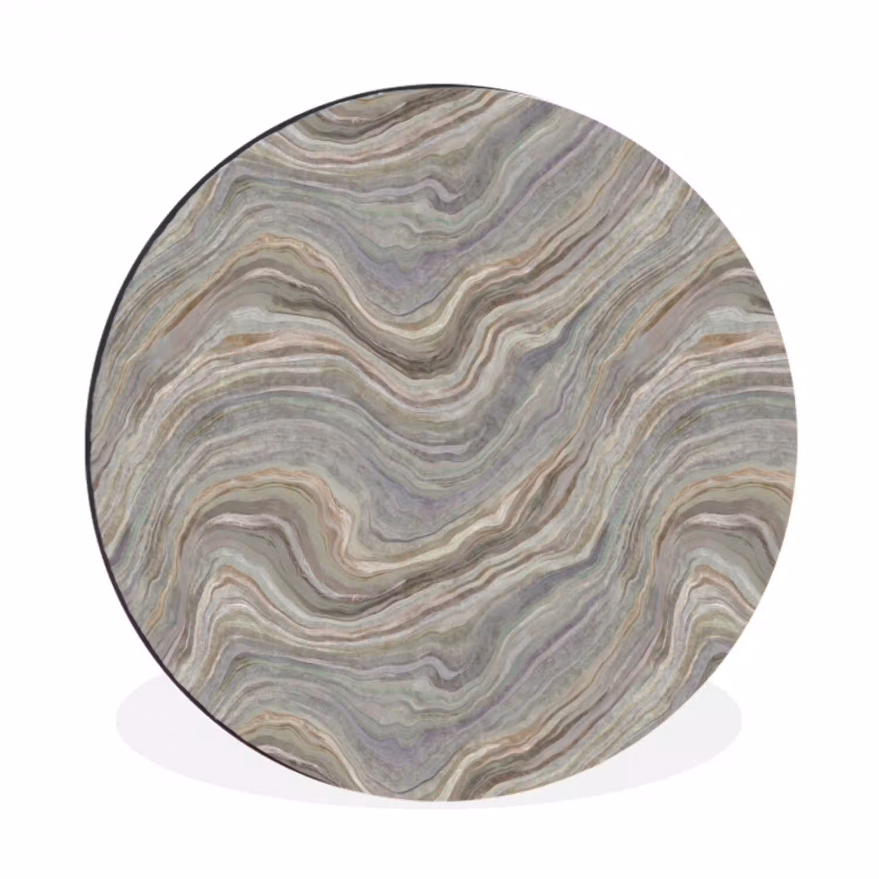 Patroon - Sereen - Paars - Groen Wandcirkel aluminium klein 190 -3d
