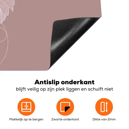 Tros - Druiven - Illustratie - Bladeren Inductie beschermer vinyl 3mm klein -zzzzzzz-td-onderkant