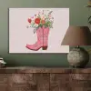 Cowboylaarzen - Roze - Boeket - Bloemen PET vilt klein -sfeer2