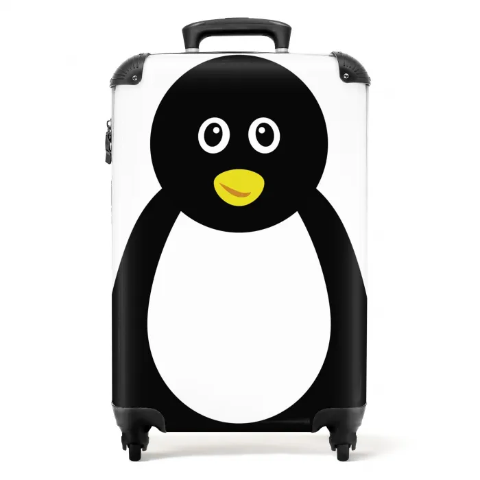 Dierenportret - Pinguïn - kinderen NBS - Handbagage koffer - Unisex middel -productfoto_recht