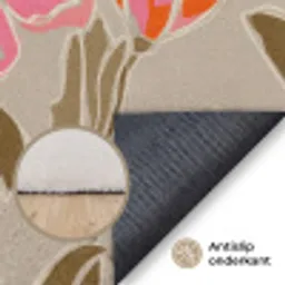 Pioenrozen - Patroon - Roze Vloerkleed Rechthoek klein 1091 -uniquesellingpoint_antislip_NL_DE