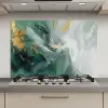 Groen - Modern - Marmer - Abstract keuken achterwand spatscherm klein -3d_website