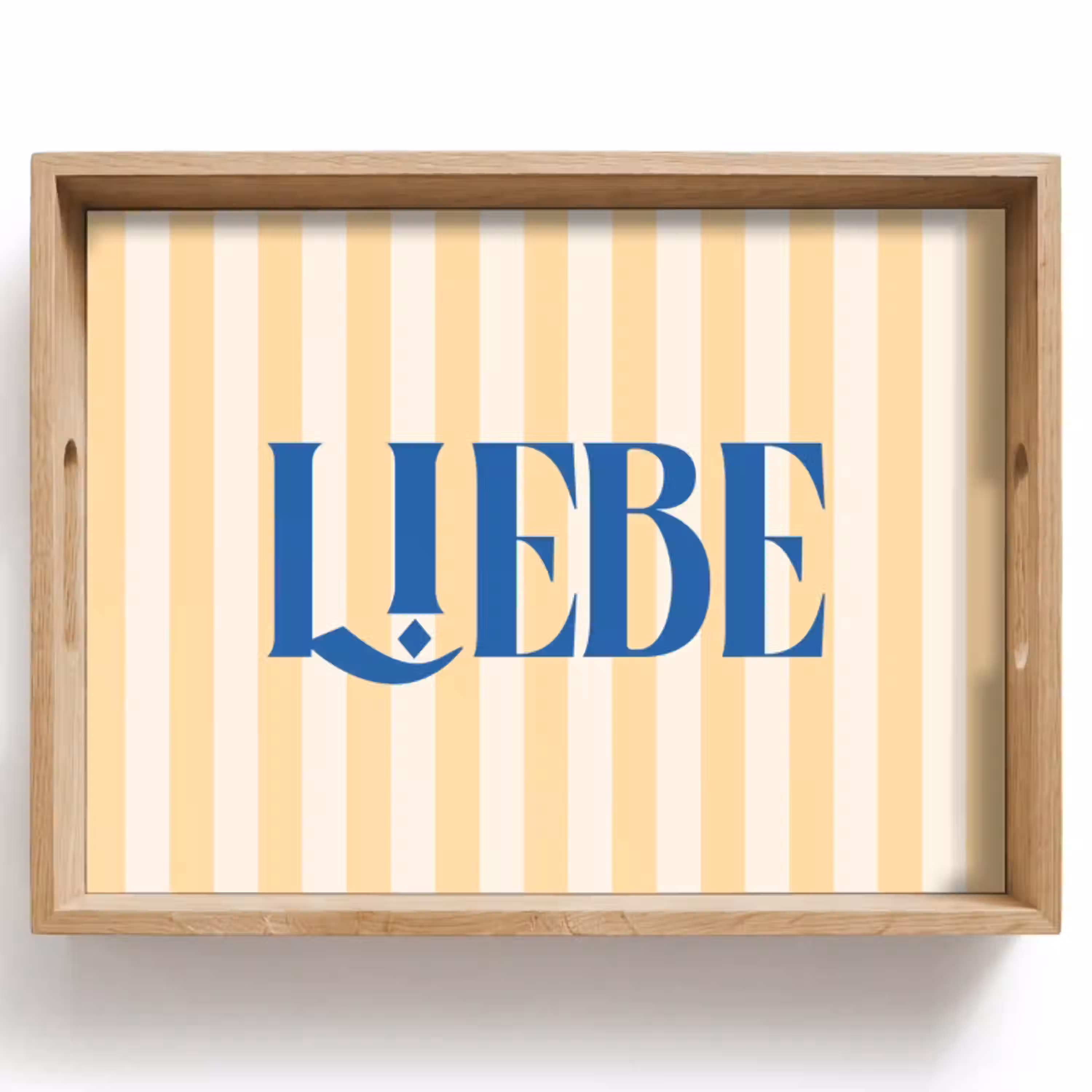 Blauw - Geel - Strepen - Liebe Dienblad Rechthoek middel -z3d_shopping