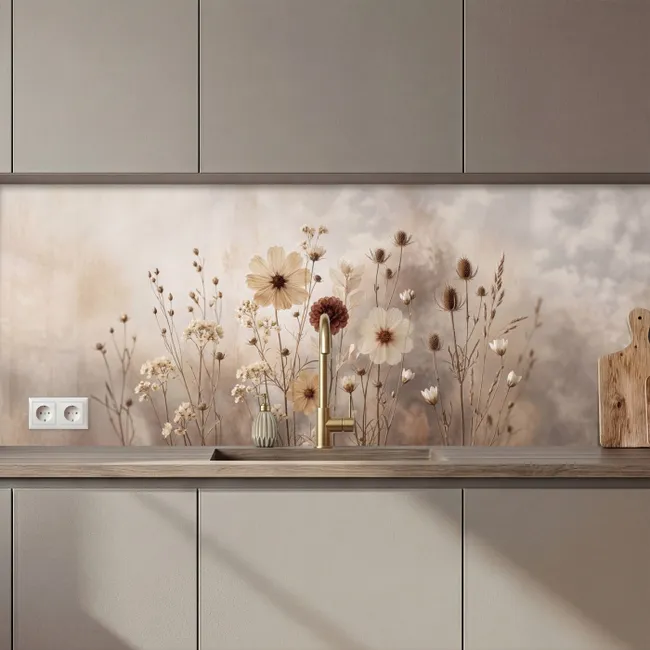 Keuken achterwand - Wilde bloemen - Botanisch - Vintage - Natuur - Rustiek