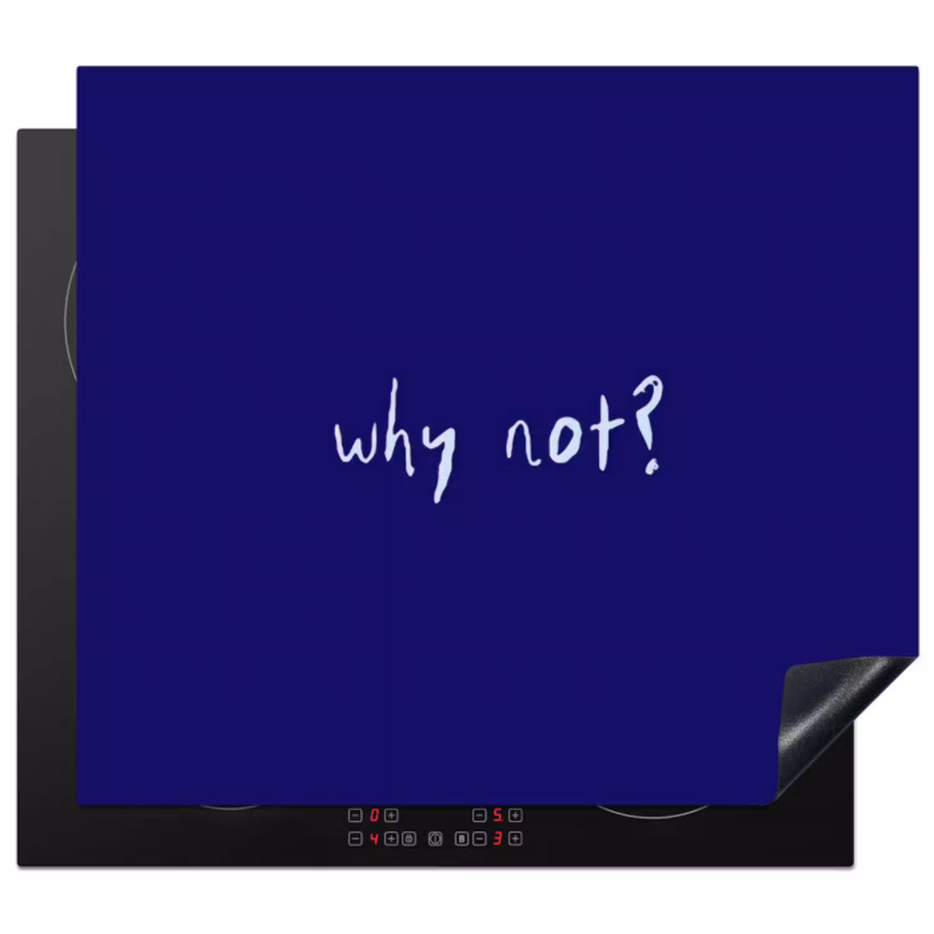 Why not - Blauw - Handgeschreven Inductie beschermer vinyl 3mm middel -3d