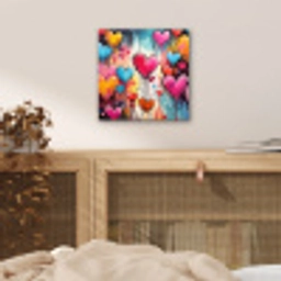 Hartjes - Kleuren - Kunst - Liefde aluminium wit klein -sfeer3