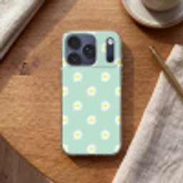 Madeliefjes - Pastel - Wit - Groen - Bloemen patroon Telefoonhoesje iPhone 17 Pro klein -sfeer1