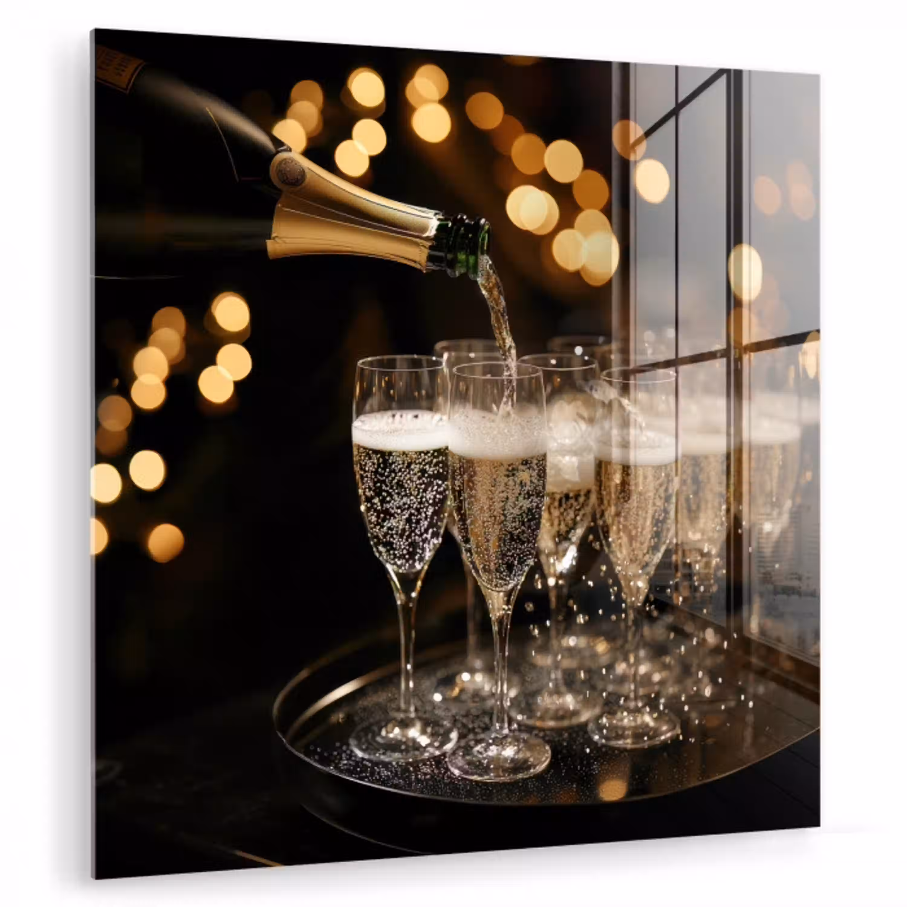 Lichtjes - Champagne - Dienblad - Glazen plexiglas 5mm klein -zzzproduct_nieuw