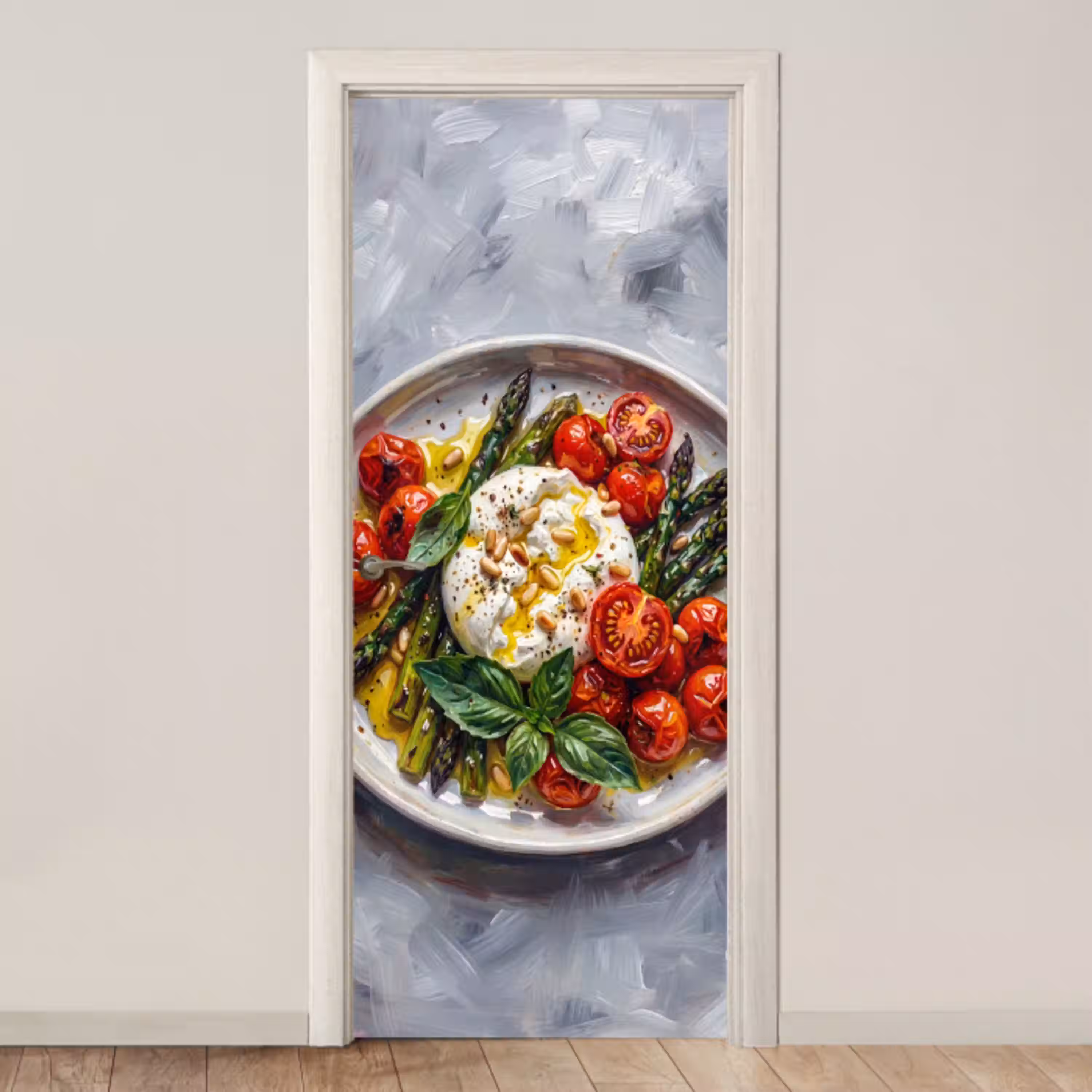 Eten - Groenten - Kaas - Modern - Vers deurposter klein -3d_beige
