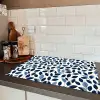 Grafisch - Bladmotief - Diepblauw Inductie beschermer vinyl 3mm klein 276 -sfeer3