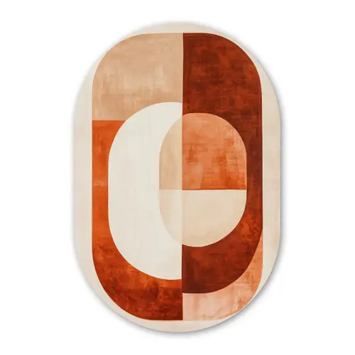 Illustratie - Abstract - Vormen - Rood Wandcirkel Ovaal Forex klein -3d