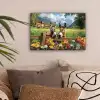 Ezels - Bloemen - Zomers canvas 2cm klein -sfeer1