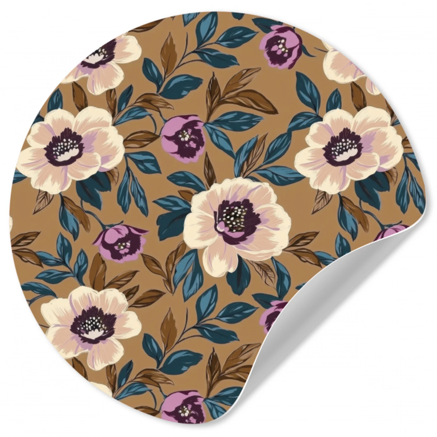Floraal - Stilleven - Kleurrijk Wandcirkel behangsticker klein 186 -3d