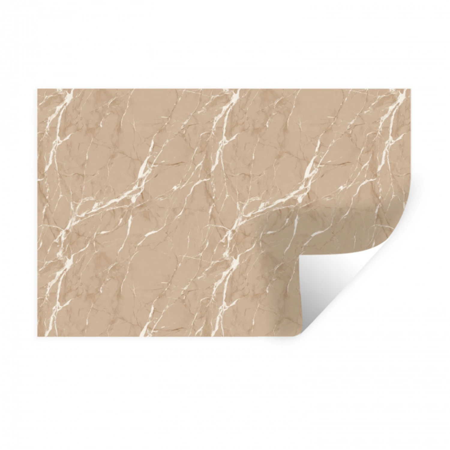 Beige - Marmer - Organisch - Wit Muursticker klein 286 -3d