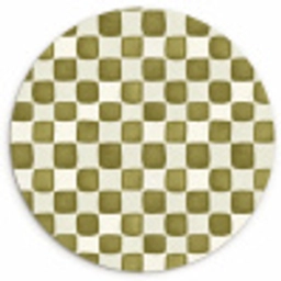 Schaak - Patroon - Groen Wandcirkel kunststof plaat 5mm dik klein 188 -3d