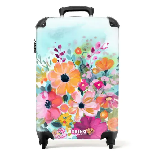 Bloemen - Kleuren - Boeket - Natuur NBS - Handbagage koffer - Kinderen Unisex middel -productfoto_recht