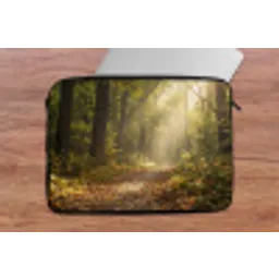 Zonlicht - Bospad - Bomen laptophoes neopreen klein -tafel