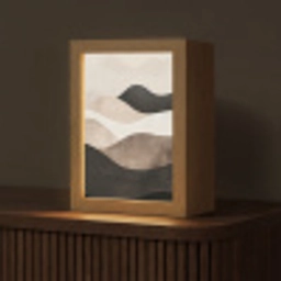 Abstract - Landschap - Golven - Crèmekleur Light Box met kabel (Tafellamp) klein -z3d_website