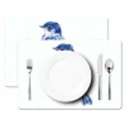 Vogel - Delfts blauw - Illustratie - Bloemen Placemat vinyl groot -zzsfeer2_Kitchenyeah-website