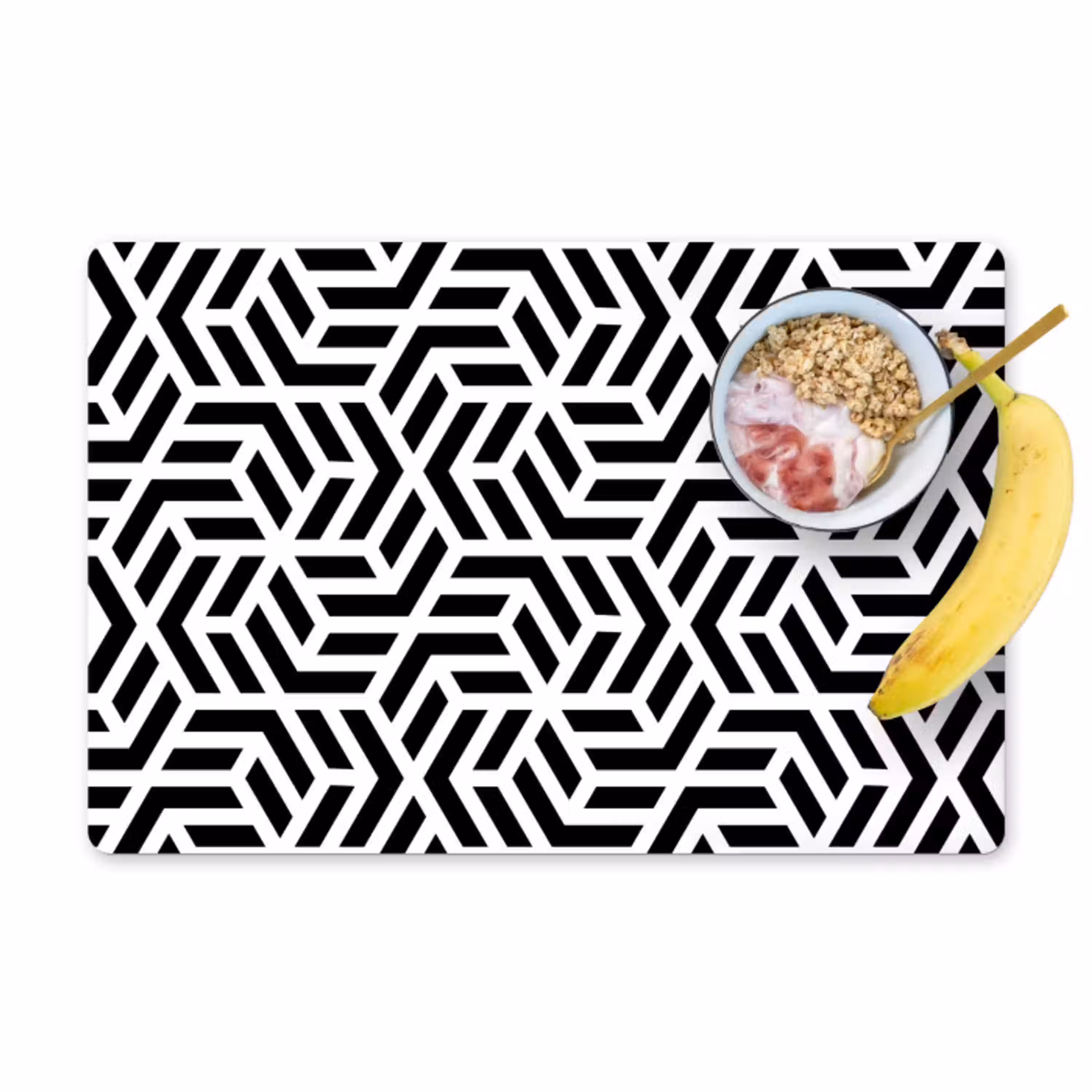 Design - Geometrie - Patroon - Zwart - Wit Placemat vinyl groot 368 -zzzproduct_Kitchenyeah-website