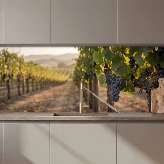 Crédence cuisine - Raisins - Vigne - Soleil