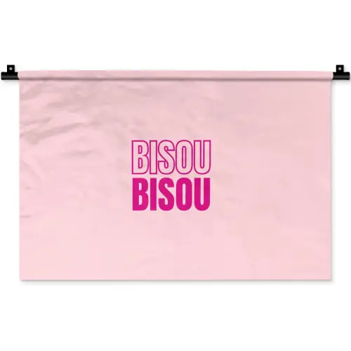 Bisou - Roze - Minimalistisch Wandkleed katoen klein -zz3d