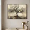Beige - Abstract - Boom - Goud Textielframe zwart klein -sfeer2