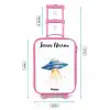 Blauw ruimteschip met lichtstraal Kinderkoffer - Roze klein -productfoto_formaten