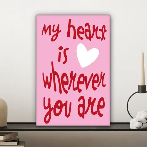 Valentijn - Hart - Liefde - Roze canvas 2cm klein -sfeer6