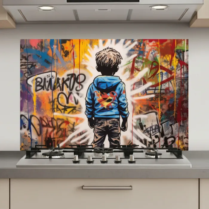 Graffiti - Jongen - Kleuren - Kunst - Street Art keuken achterwand spatscherm klein -3d_website