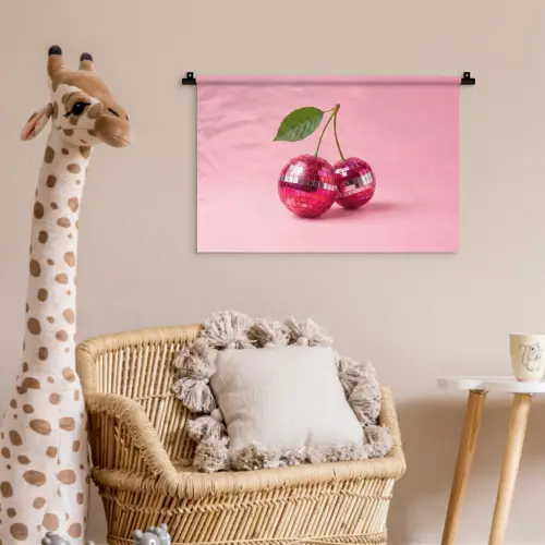 Disco - Kersen - Roze Wandkleed katoen klein -wsfeer5_kind