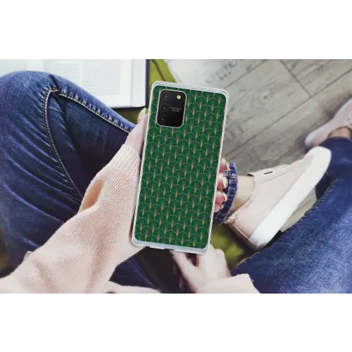 Patroon - Groen - Goud - Symmetrisch Telefoonhoesje Samsung Galaxy S10 Lite klein 364 -handS10Lite