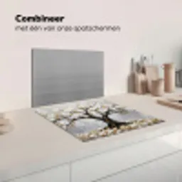 Boom - Bloemen - Natuur - Abstract - Wit Inductie beschermer vinyl 3mm middel -wsfeer7_website