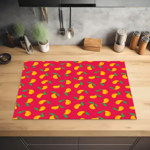 Roze - Mango - Blauwe - Streepjes Inductie beschermer vinyl 3mm klein 276 -sfeer5