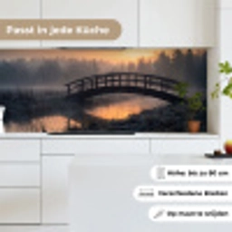 Brug - Mist - Bomen - Water keuken achterwand 2 middel -sfeer4_DE