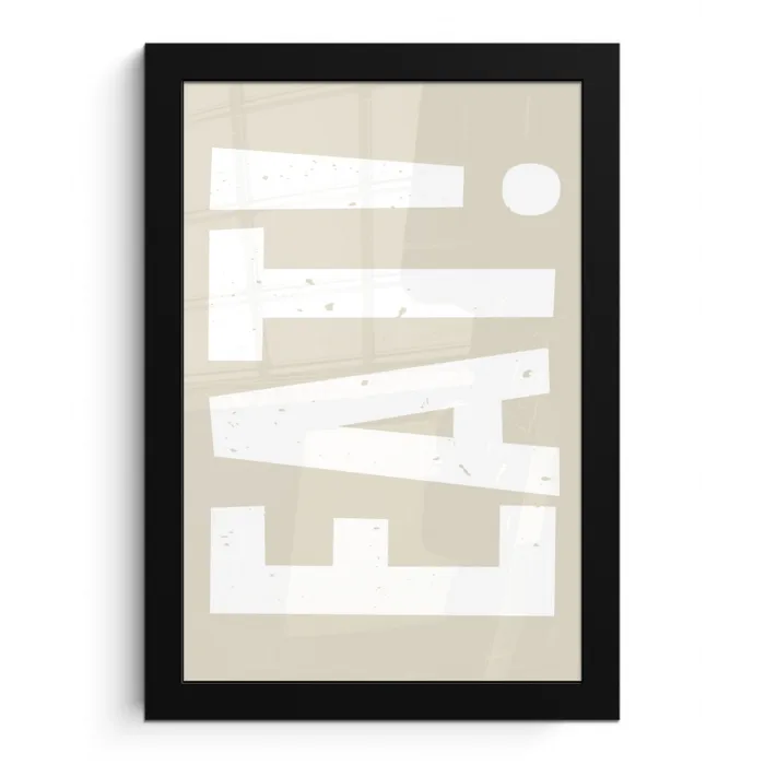 Eten - Decoratie - Beige - Wit fotolijst zwart zonder passe partout klein -3d