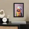 Papegaai - Koksmuts - Nieuwsgierig - Vogel fotolijst zwart zonder passe partout klein -sfeer1
