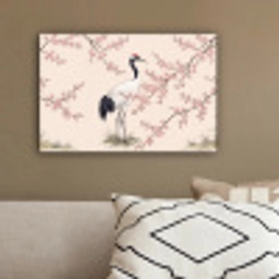 Aziatisch - Kraanvogel - Beige canvas 2cm klein -sfeer3