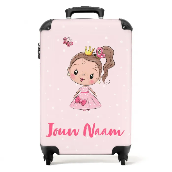 Prinsesje roze NBS - Handbagage koffer - Kinderen Unisex middel -productfoto_recht