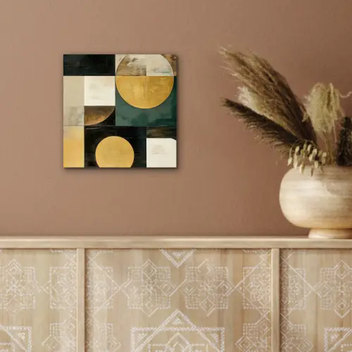 Abstract - Goud - Brons - Vormen - Geometrisch aluminium wit klein -sfeer4