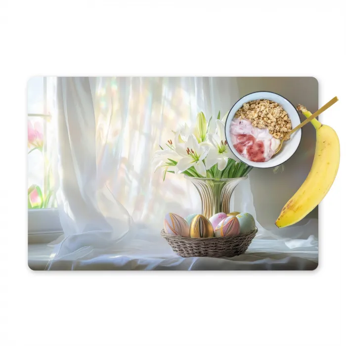 Vaas - Eieren - Bloemen Placemat vinyl groot -zzzproduct_Kitchenyeah-website