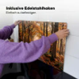 Bospad - Herfstbos - Bladeren - Oranje - Nostalgisch Inductie beschemer met haakjes klein -ky-ophangen-de