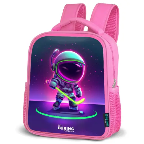 Space hockey Kinderrugzak - Roze middel -schuin