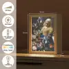 Melkmeisje - Johannes Vermeer - Bloemen Light Box met kabel (Tafellamp) klein -USP_NL