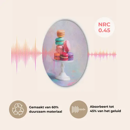 Macarons - Schaal - Pastel - Kleurrijk Akoestische PET Vilt - Rond klein -USP_NL