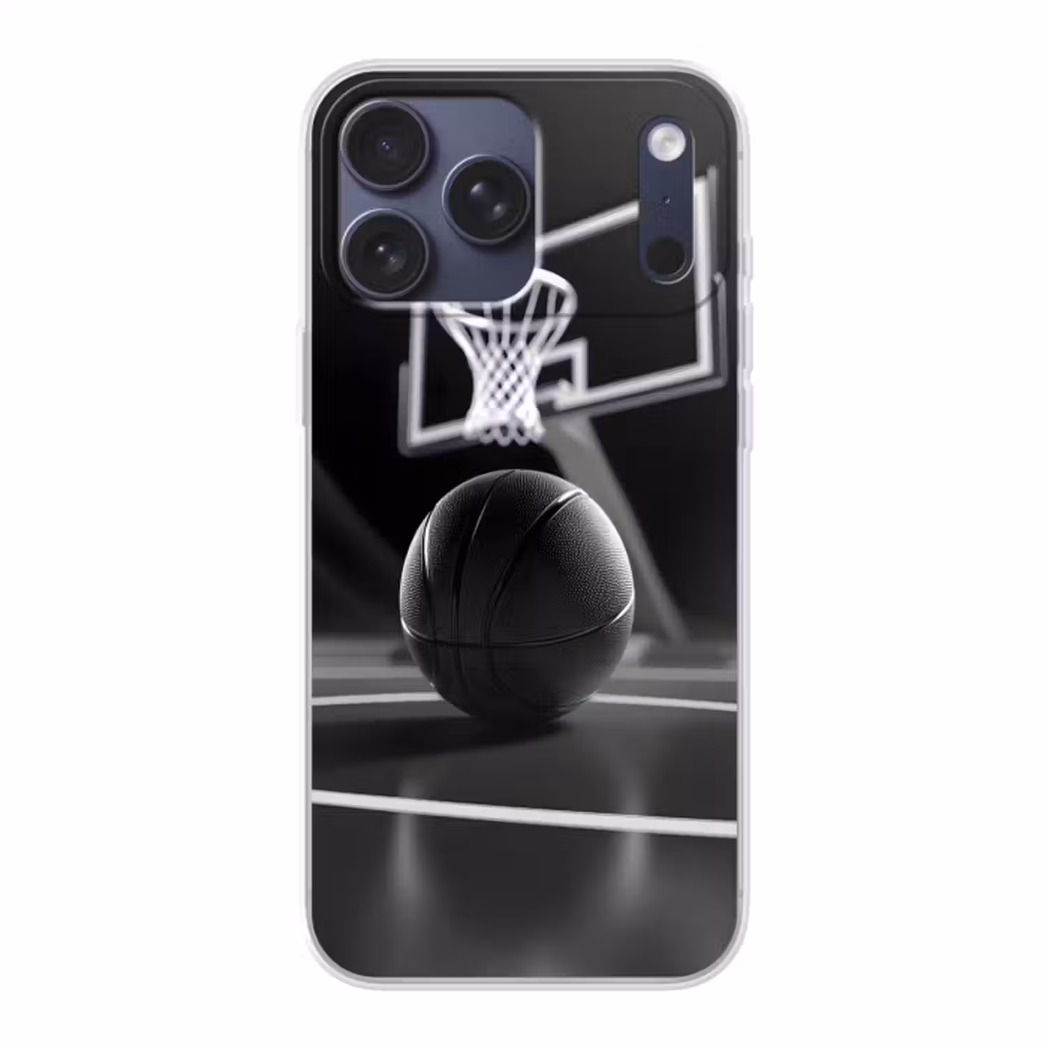 Telefoonhoesje Softcase - Basketbal - Basketbalveld - Lichtlijnen
